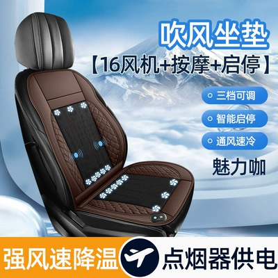 Amazon Summer Car Ventilation Cushion Refrigeration Seat Cushion Summer Cold Air Ventilation Cooling Cushion Seat Cushion Cover (Multi-function pad) - gb-16-fan-massage-start-and-stop-charming-coffee