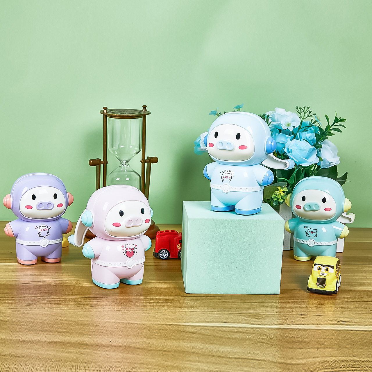 7830 cerdo astronauta sacapuntas Sacapuntas de pluma automática Sacapuntas de dibujos animados en forma de animal lindo sacapuntas