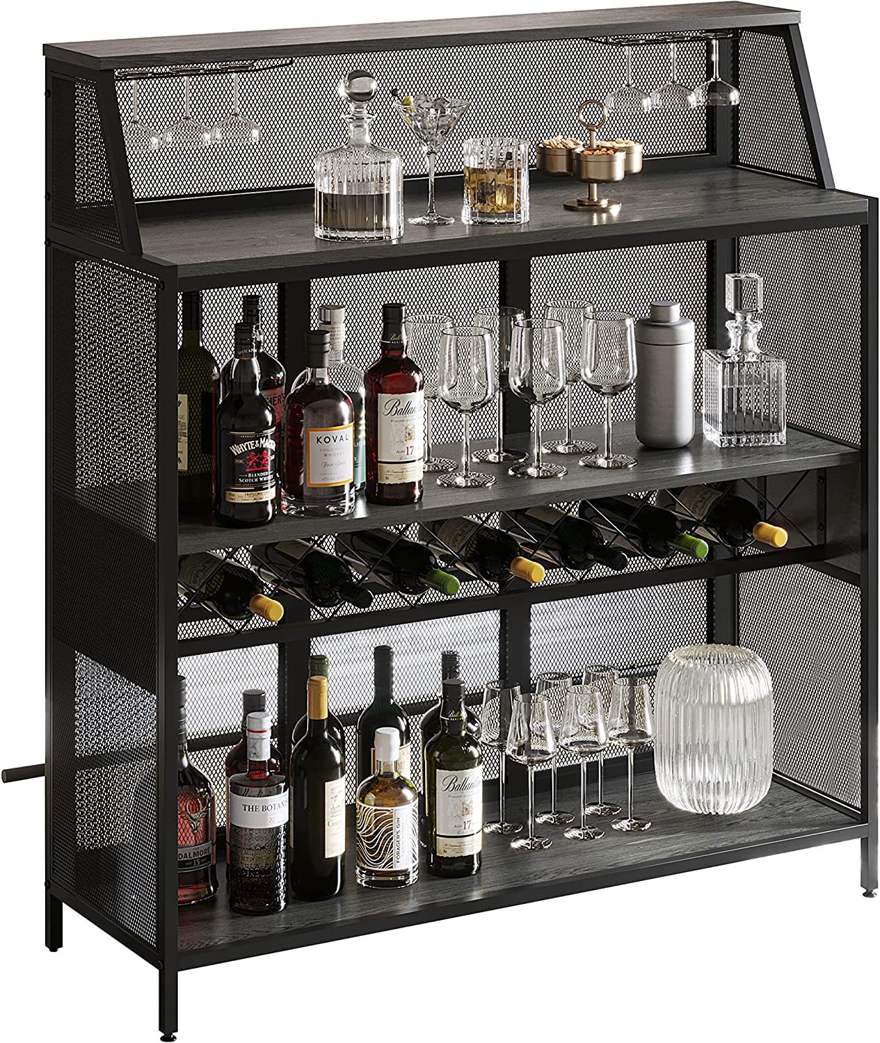 家具风格狗板条箱，带垫子和托盘，重型木制狗窝，现代双门狗板条