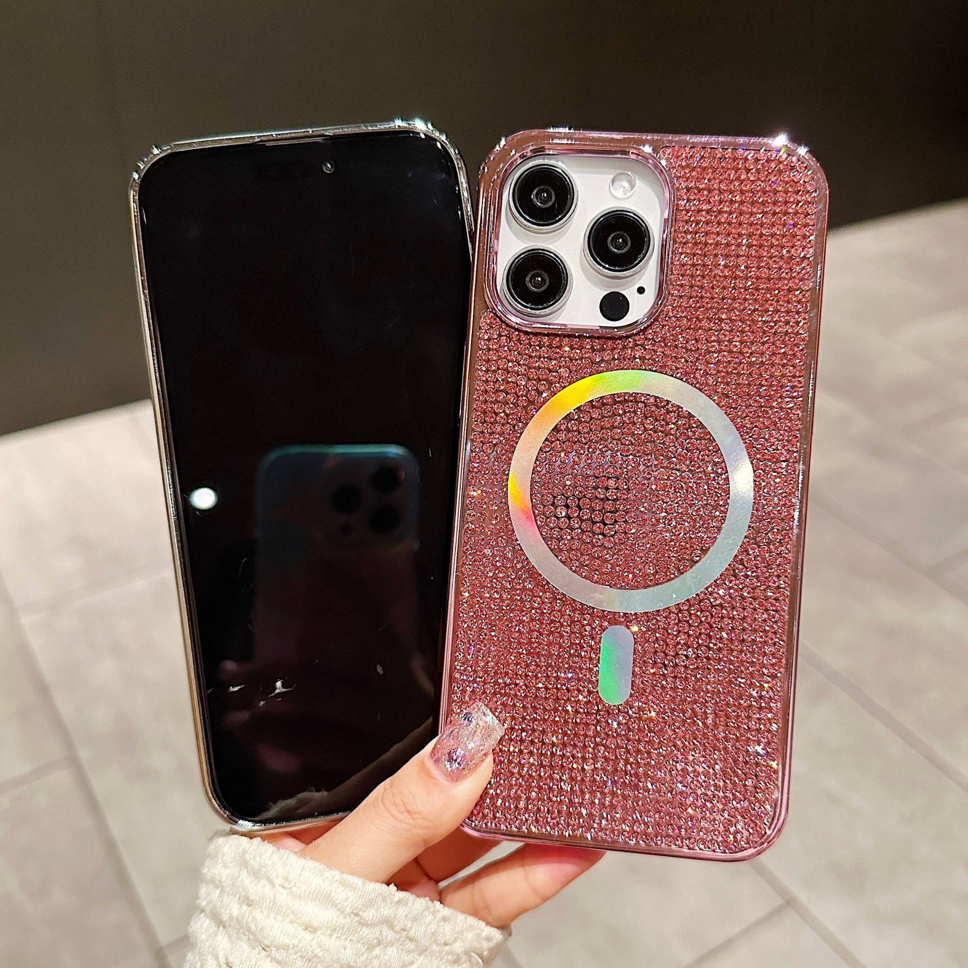 80g Weight iPhone Applicable Brands Phone Cases Classification Glass Material Solid Color Pattern Simple Style Style Glass Solid Color Simple Style Phone Cases Phone Accessories 无