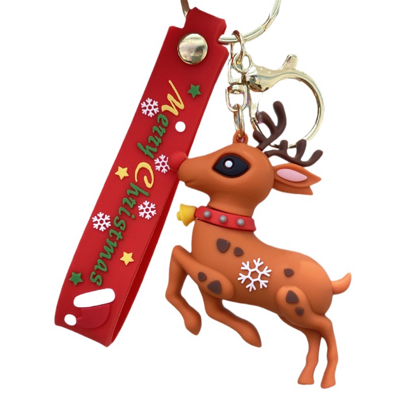 Cruz frontera Santa Claus llavero muñeca árbol de Navidad muñeco de nieve coche llavero colgante pequeño regalo al por mayor