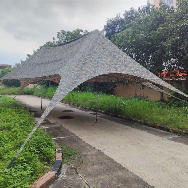 Tent Outdoor Camping Double Peak Canopy Dome Summer Thickened Sunshade Rainproof Multi-Person Outdoor Dining Equipment