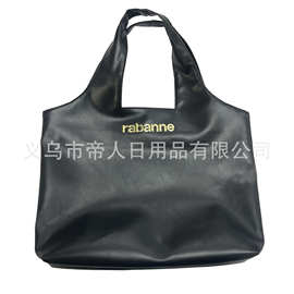 工厂定-做pu手提袋超纤皮革购物袋单肩包化妆包高周波logo工艺