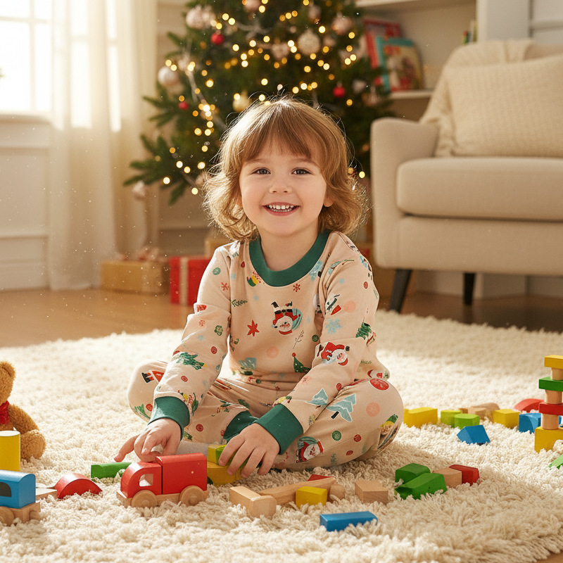 Conjunto de ropa interior para niños, nuevo estilo de otoño, algodón puro, ropa abrigada para niños, ropa de estar para niñas, ropa de otoño, ropa infantil.