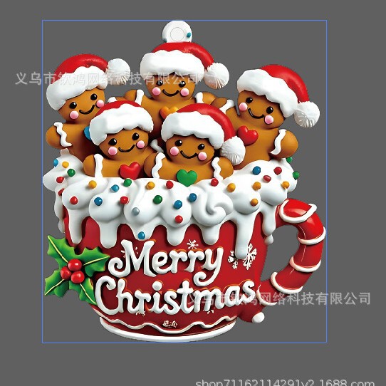 亚马逊热卖亚克力圣诞树挂件 家居装饰品平面吊坠|undefined