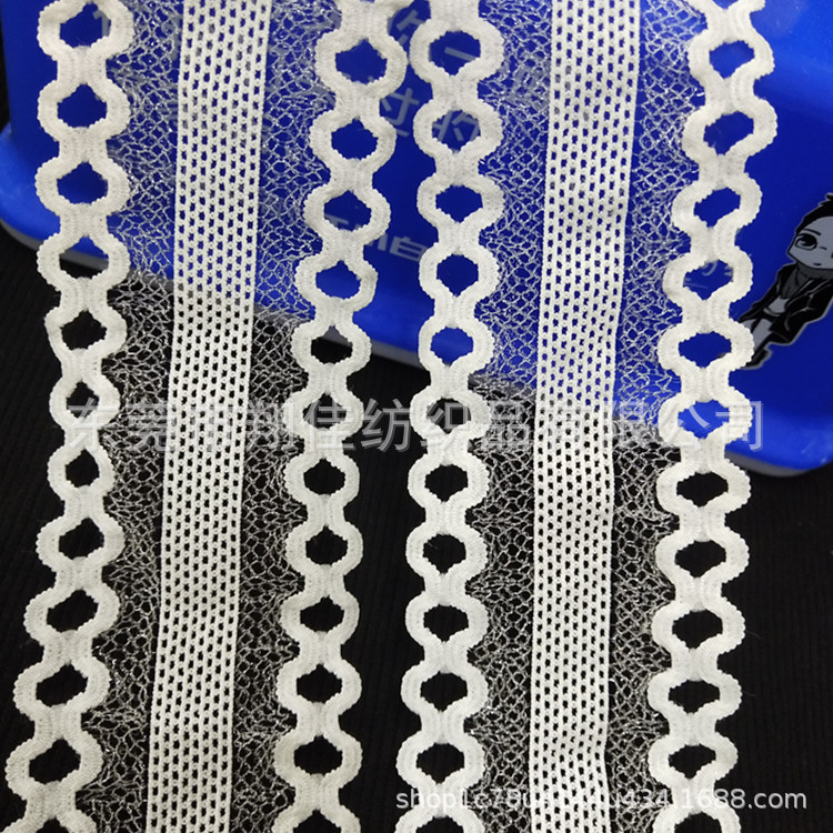 简约弹力花边 内衣弹力蕾丝花边 双斜纹松紧带 双边弹力花边带