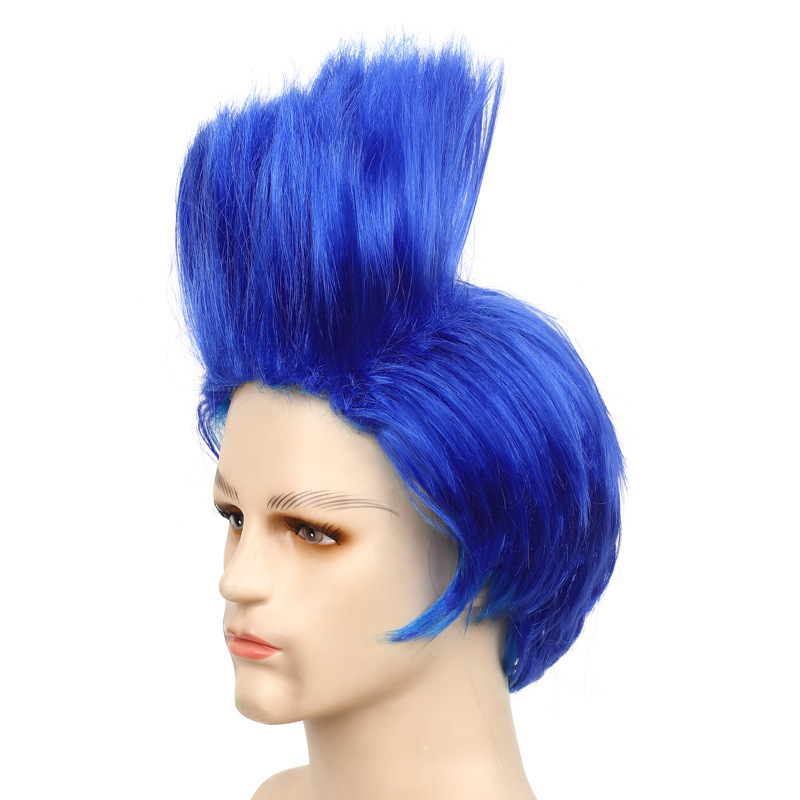 Cross-Border Best-Selling Movie Villain Character Hades Cosplay Royal Blue Short Straight Anime Halloween Character Wig Cross-Border Best-Selling Movie Villain Character Hades Cosplay Royal Blue Short Straight Anime Halloween Character Wig