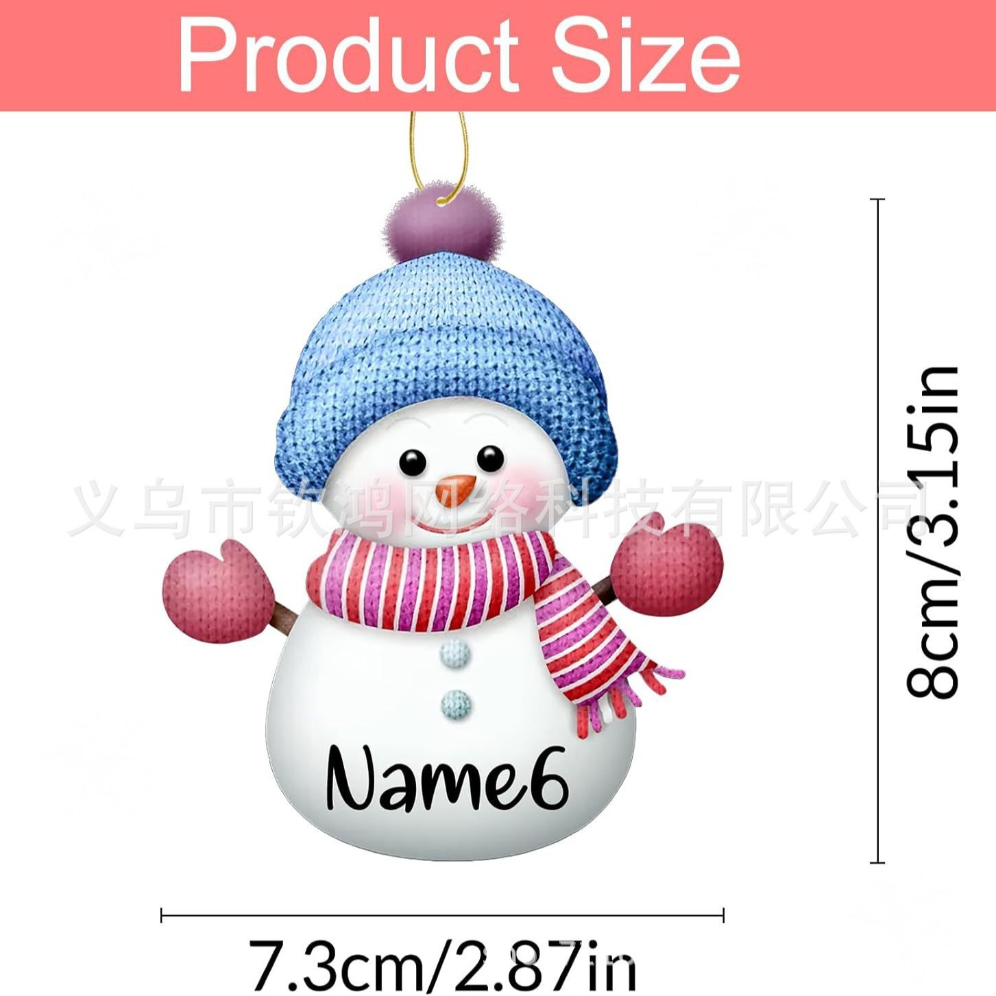 Personalidad transfronteriza muñeco de nieve de Navidad acrílico 2D plano colgante joyas de decoración de árbol de Navidad de fiesta familiar