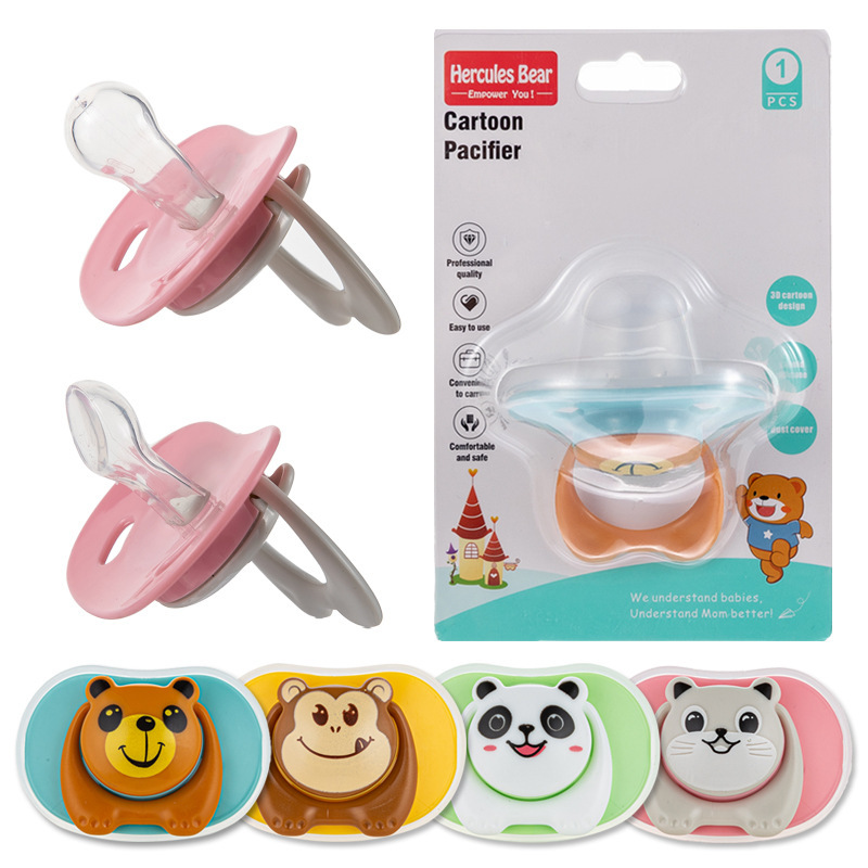 Export Baby New Cartoon Pacifier Baby Sleeping Pacifier English Round Head Flat Head Pacifier