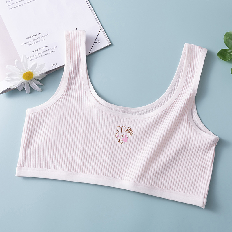 Ropa interior de Niña estudiante de secundaria período de desarrollo juvenil Anti-exposición cómodo chaleco inalámbrico verano Delgado sujetador