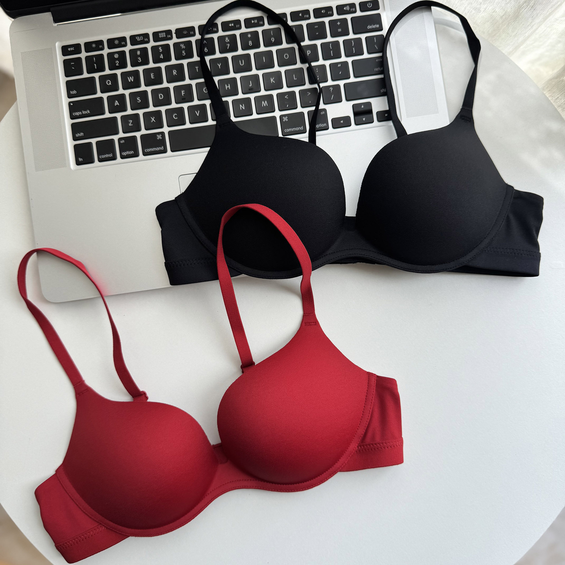 Minimalist Seamless Small Bust Enhancing Round Cup Thin Top Thick Bottom Bra Anti-Sagging Women's Zodiac Year Underwear Set
