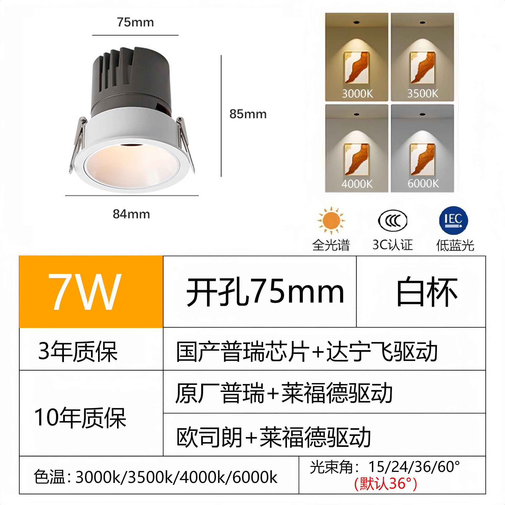 [narrow edge model] matt white cup-7w-75 opening