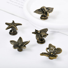 抽屉小拉手把手欧式美式复古青古铜木盒木箱提手锌合金花朵蜜蜂