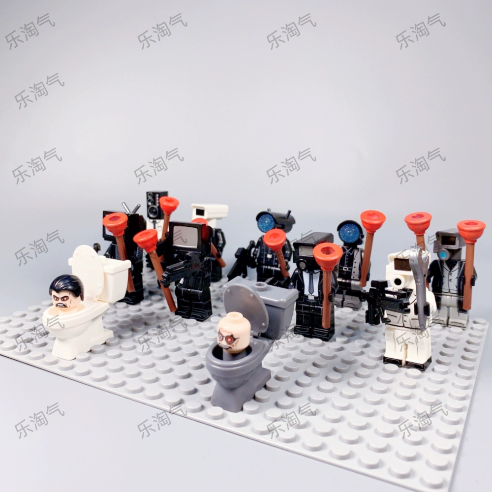 Китайский конструктор, туалет, монитор, минифигуры, динамики, минифигура, игрушка