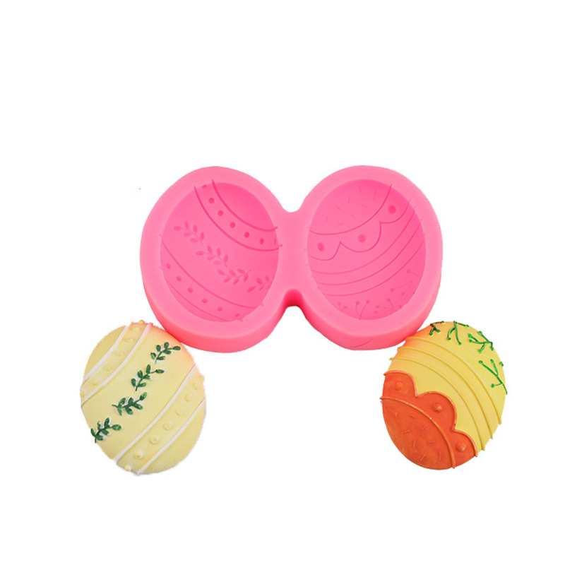 Patrón huevo silicona fondant cake DIY molde conejo de Pascua creativo hornear herramienta decoración adornos