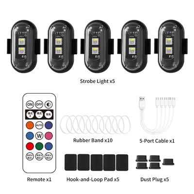 Cars and Motorcycles, Other lights - five-lights-and-one-remote-control-magic-tape-split-line-version