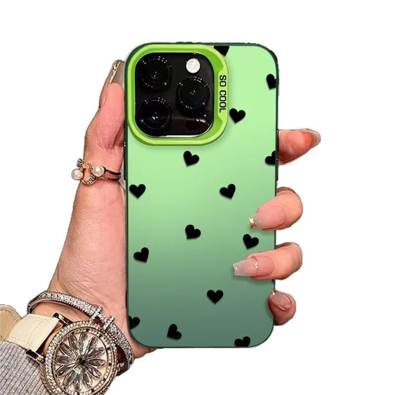 シンプルなハート型のiPhone17Promax用スマホケース、個性的で元気なデザイン、iPhone16/15/14/13対応、欧米風|undefined