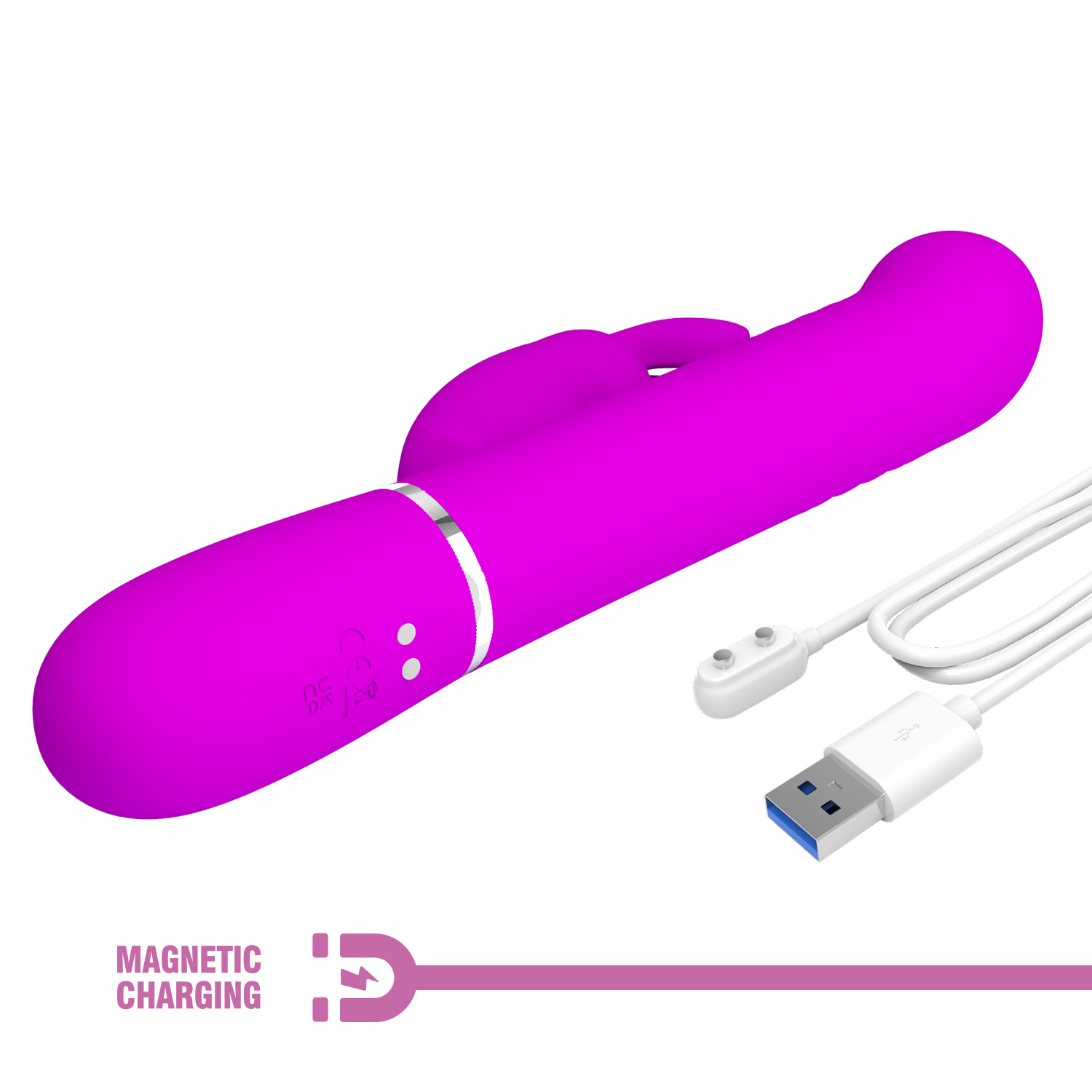 Rabbit Vibrator Multi-frequency Rotating Bead Telescopic Massager_voghion.com
