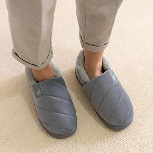 Warm Cotton Slippers Bag with Men's Household Non-Slip Women's Indoor Home Men's Large Size Cotton Shoes Middle-Aged and Elderly Winter Weidong