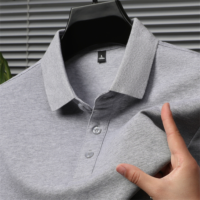 Factory Store Heavy Cotton POLO Shirt Short-sleeved T-shirt Men's Summer T-shirt Lapel Top Casual Loose Breathable