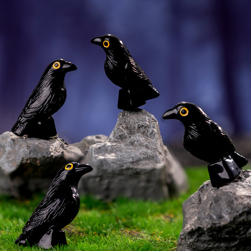クロスボーダーハロウィン黒曲がった頭のカラス樹脂装飾 diy 小動物かわいい手作りかわいい小さな装飾品|undefined