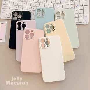 Macaron Solid Color iPhone 17 Pro Max Phone Case, Suitable for Apple 13, Jelly-Like for 16, Glossy for 14 Plus, Soft for 12