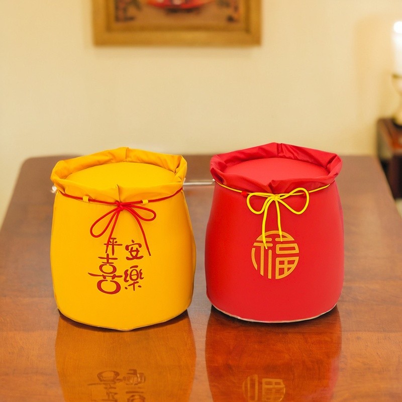 Taburete de bolsa roja Fu