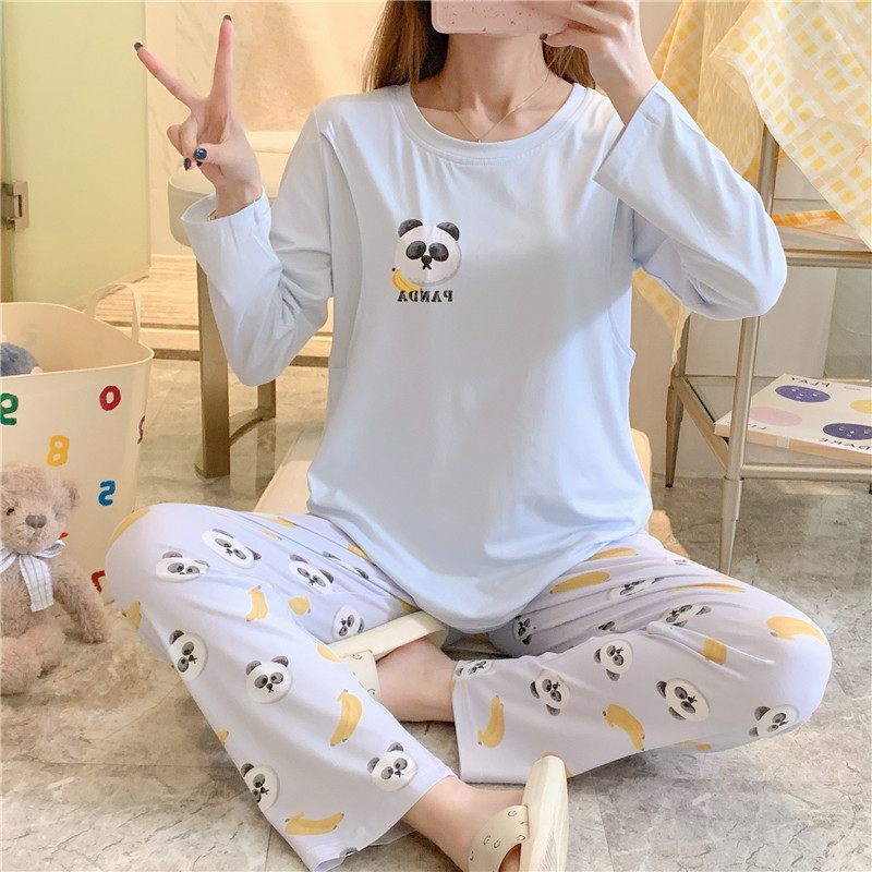 Oso de manga larga de maternidad pijamas de las mujeres de primavera y otoño de confinamiento ropa posparto enfermería de maternidad ropa de hogar traje de verano