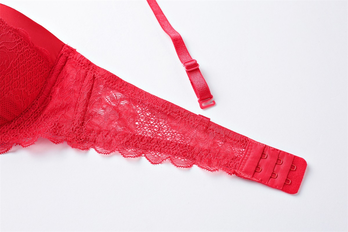 Damen Spitzen-bh Und Slip Set - Komfortable Push-up Wäsche_voghion.com