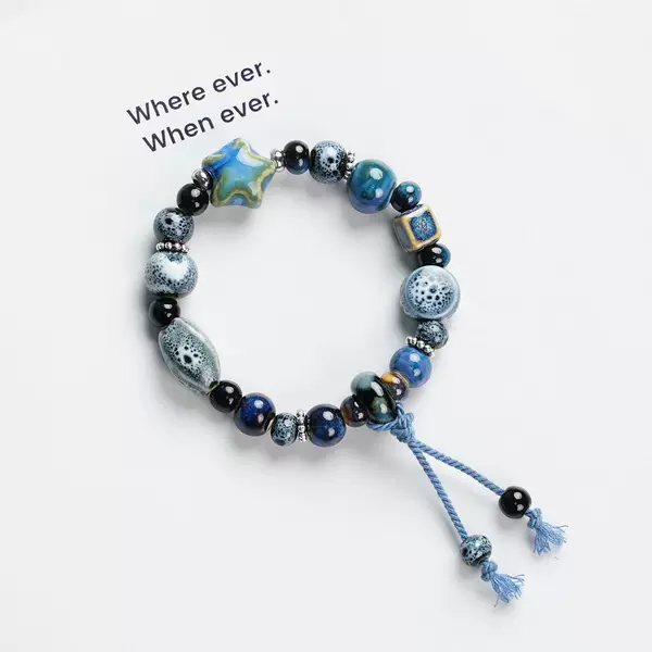 Jingdezhen Manufacturer Supply Niche New Chinese Style Ceramic Bracelet Porcelain Beads Matching Bracelet Wholesale Retro Hand Jewelry National Style
