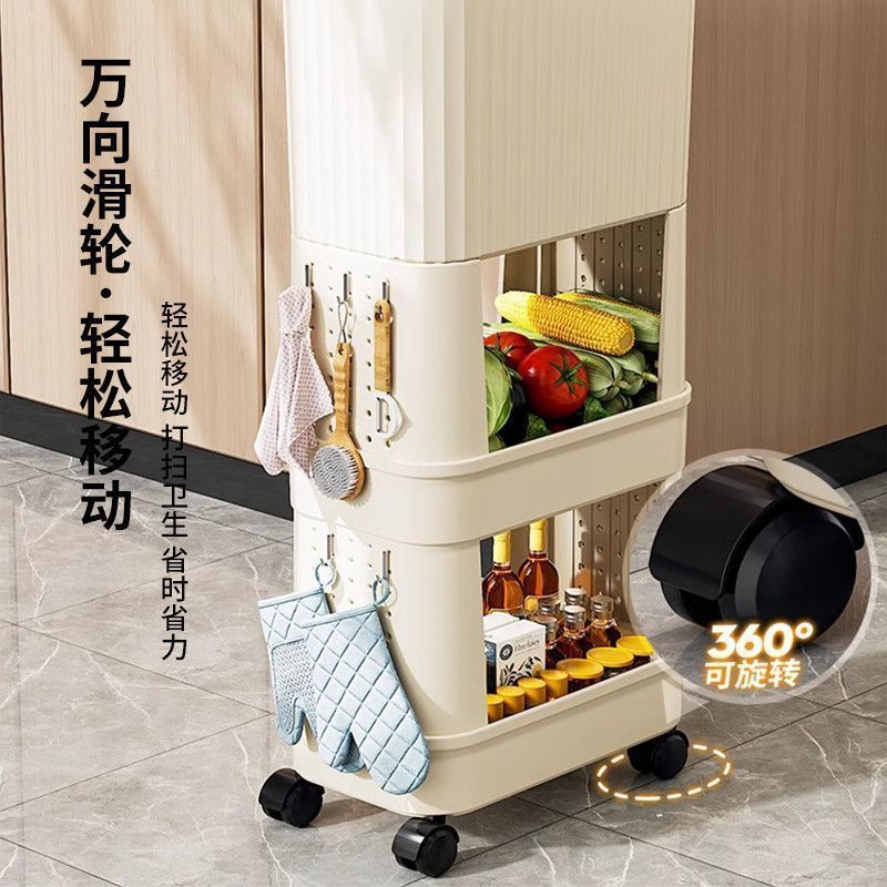厨房垃圾桶家用新款大号大容量可移动双层高款免弯腰多功能架|undefined