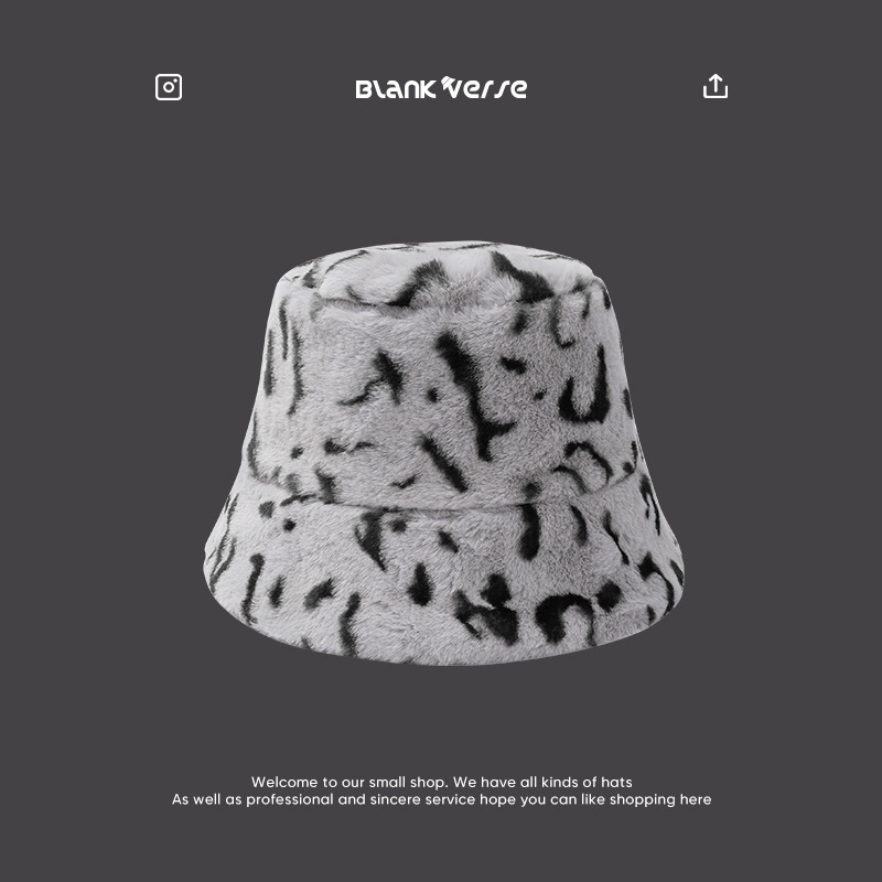 Sombrero de felpa de piel de zorro falso de las mujeres invierno estilo coreano cara de aspecto pequeño grueso cálido sombrero de pescador circunferencia de la cabeza grande sombrero de lavabo a prueba de frío