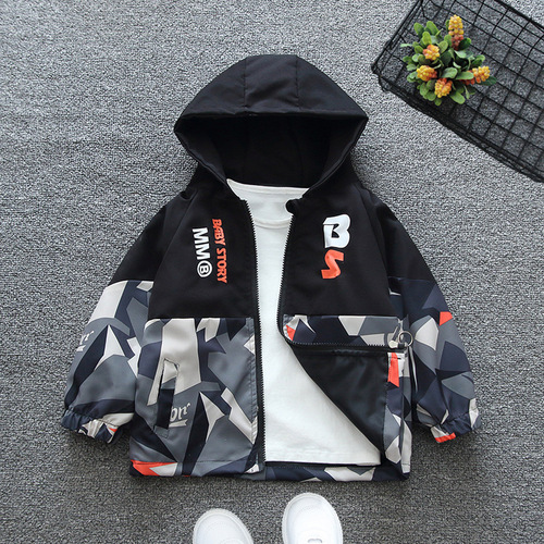 Handsome boys' camouflage jackets for small and medium-sized children 2024 spring children's casual windbreaker jackets baby trendy children's clothing