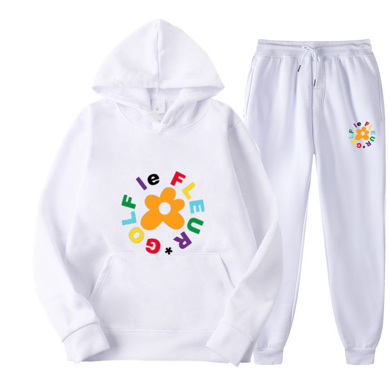 Golf LEFEUR Small Flower Print Men's and Women's Long-sleeved Sweatshirt Suit Trendy Hooded ins Style Casual Sports