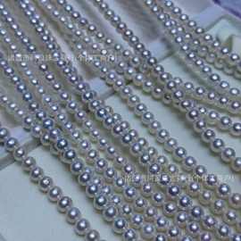 5.5-6.5mm天然淡水极光近正圆微瑕半成品项链珍珠可DIY