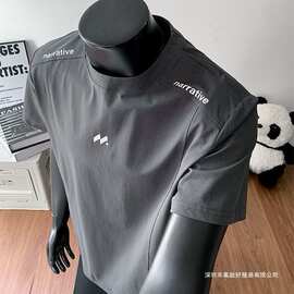 美式废土风速干冰感短袖男ins夏季新款休闲百搭大码学生半截袖t恤