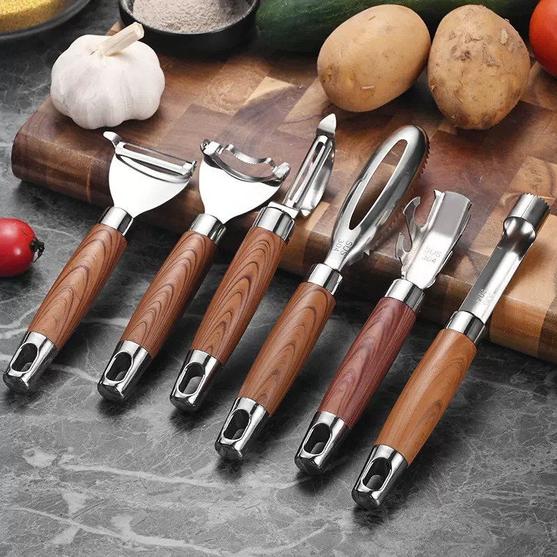 304不锈钢水果削皮刀玉米刨鱼鳞刨去芯器去核器提盘器小工具套装
