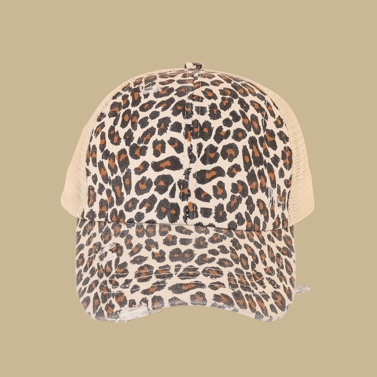 Fashion Leopard Print Breathable Mesh Baseball Cap display picture 5