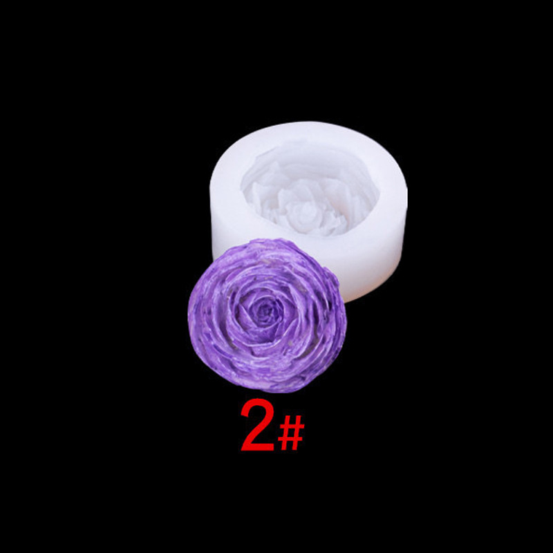 Simulación tridimensional flor molde de silicona creativo hecho a mano jabón aromaterapia vela molde accesorios para hornear