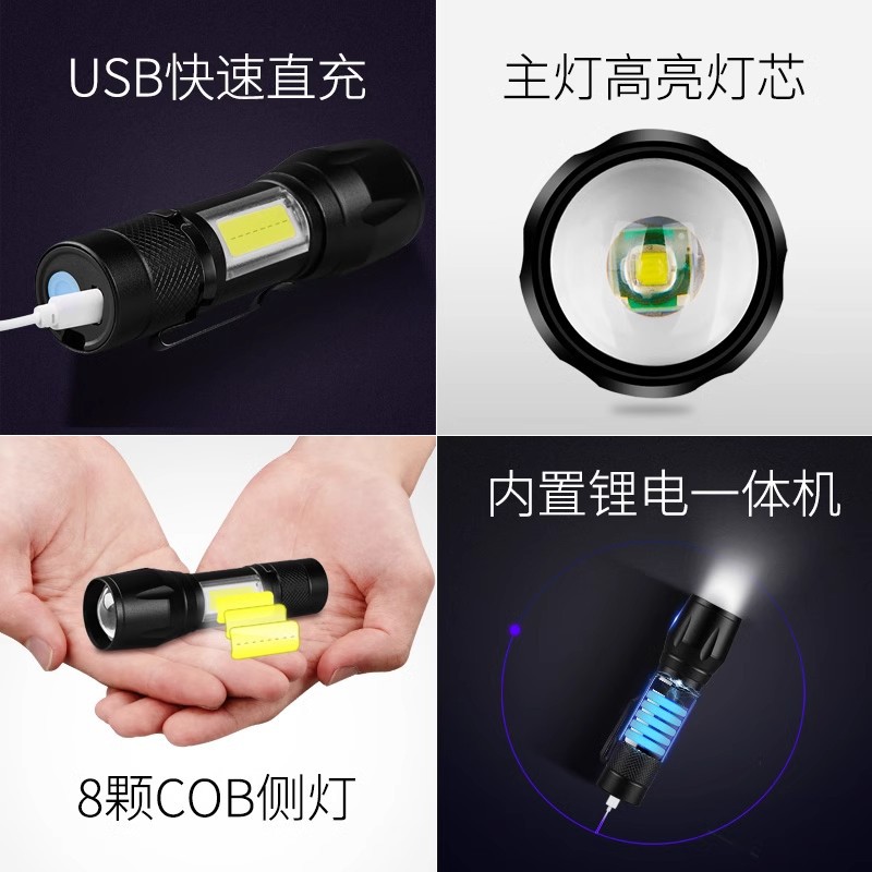 LED super bright flashlight, travel small handheld emergency light for students