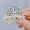 Children's tiara for princess from pearl, hair rope, flowered