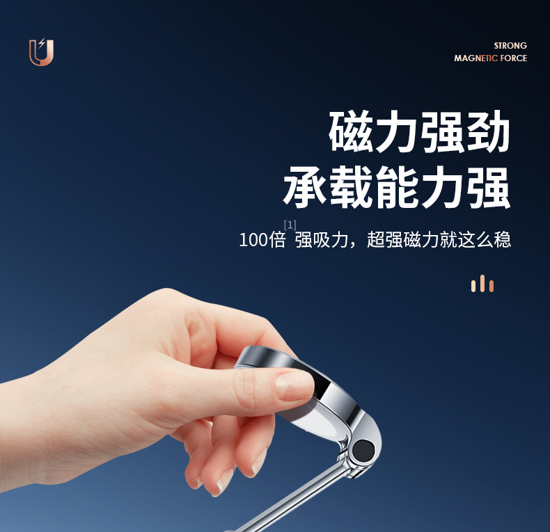 New digital car magnetic mount, strong magnetic zinc alloy air vent magnet holder, rotating navigation stand for mobile phones