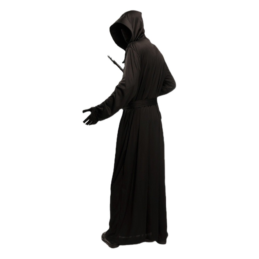 Gran hombre negro diablo Halloween traje fantasma Festival hoz monstruo hoz rol juego muerte etapa rendimiento traje