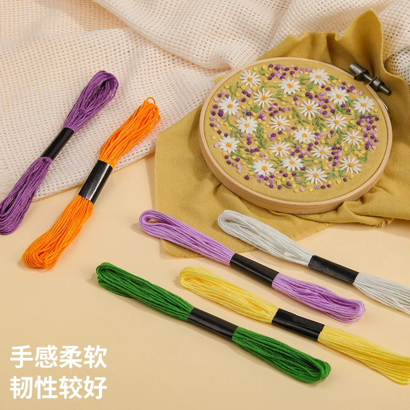 Оптовая вышивальная нить Cross Embroidery Line длиной 8 м и 6 шт., ручная вышивка, линия вышивки, DIY цветное соответствие, тканая цветная хлопковая проволока