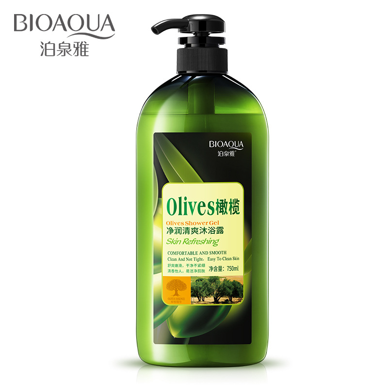 Boquanya Oliva refrescante gel de ducha limpieza profunda refrescante fragancia hidratante cuidado de la piel loción de baño al por mayor image 5