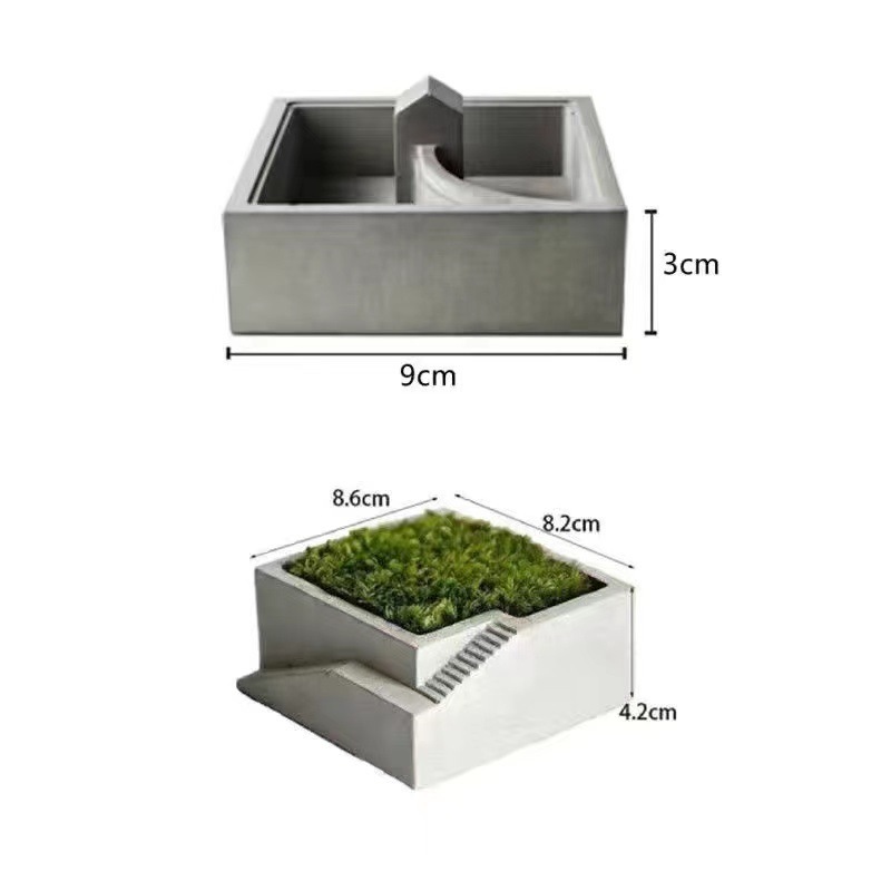 Creativo pequeño escritorio arte plantación planta decorativa flor verde maceta interior maceta carnosa cemento de oficina europeo