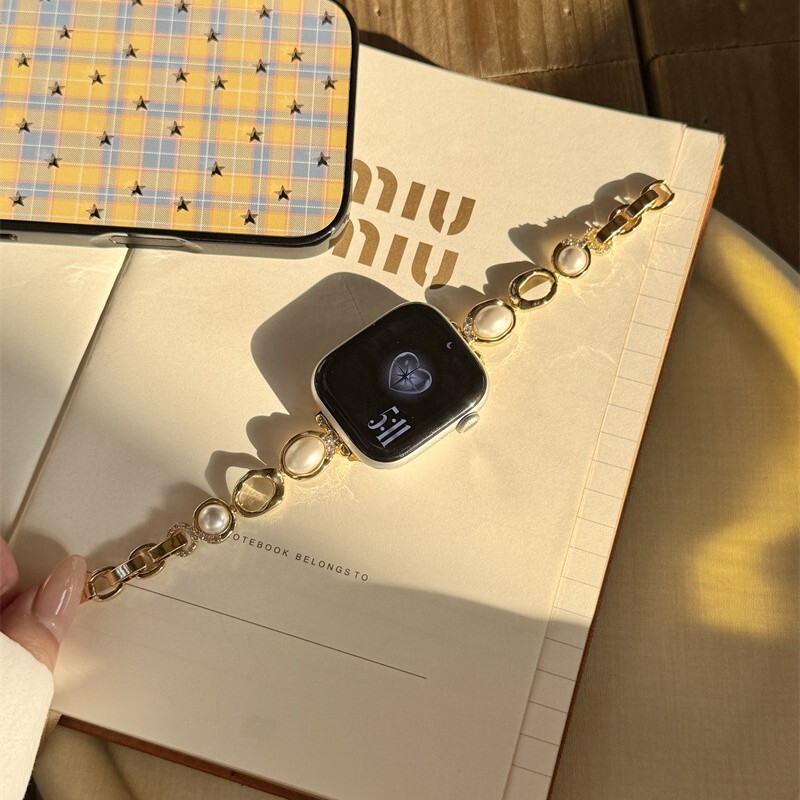 Suitable for Apple S10/11 Watch Strap 9Th Generation Iwatch8 Watch Se3 Women's Aurora Metal Xiaomi 9Pro