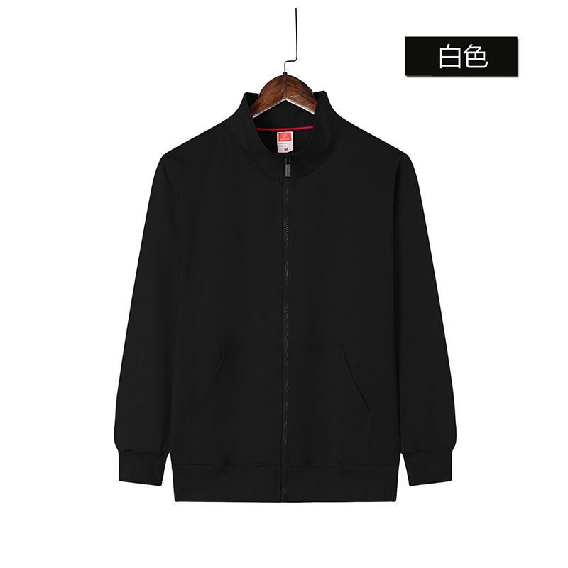 Suéter con cremallera elástica de cuatro lados logotipo impreso collar de pie ropa de trabajo de empresa actividad cultural camisa abrigo bordado Diseño de DIY