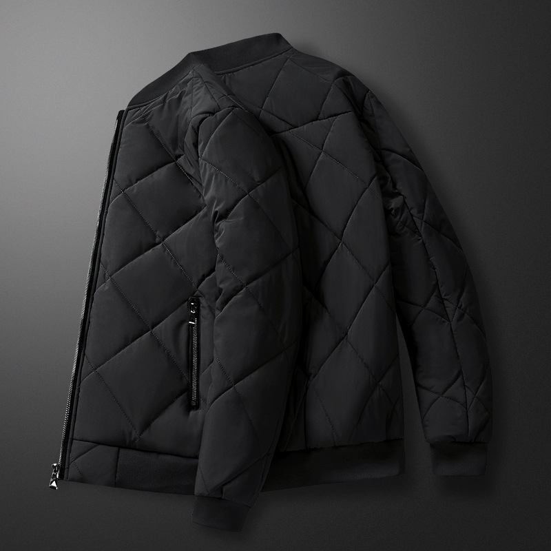 Chaqueta de Algodón con Cuello Béisbol para Hombre de Poliéster y Algodón Térmico para Invierno
