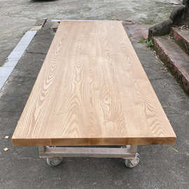 xy白蜡木桌板大板台面板吧台书桌餐桌实木板水曲柳桌面板原木板